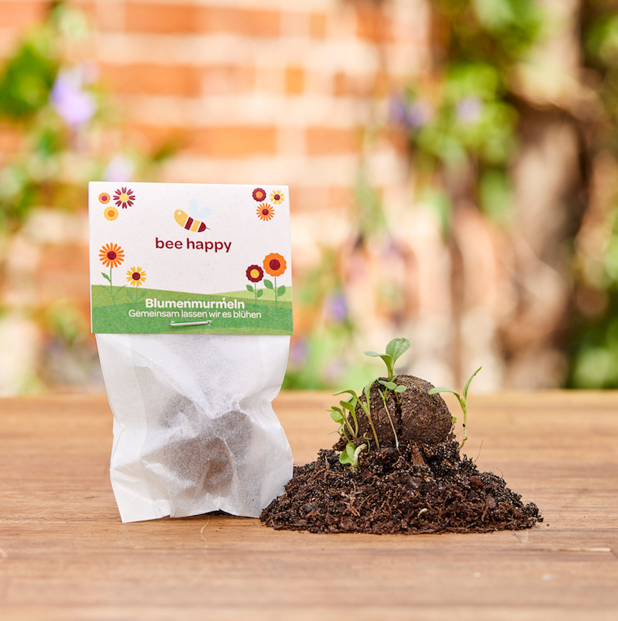 Seed bomb in a glassine bag