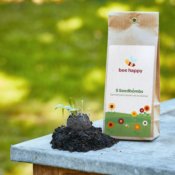 5 seed bombs in a tea bag